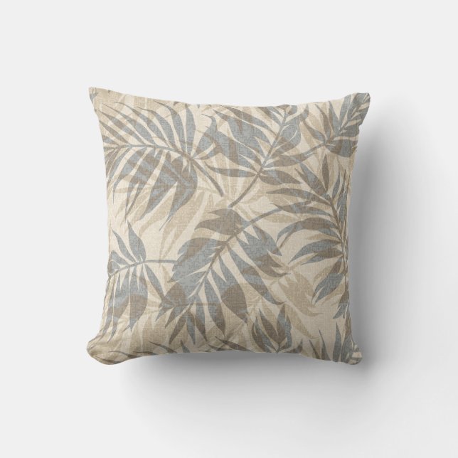 Areca Palms Hawaiian Tropical Vintage Outdoor Pillow (Front)