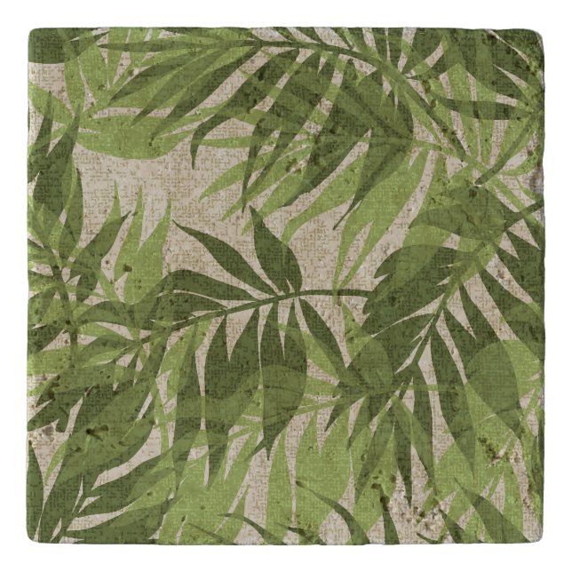 Areca Palms Hawaiian Tropical Vintage Trivet (Front)