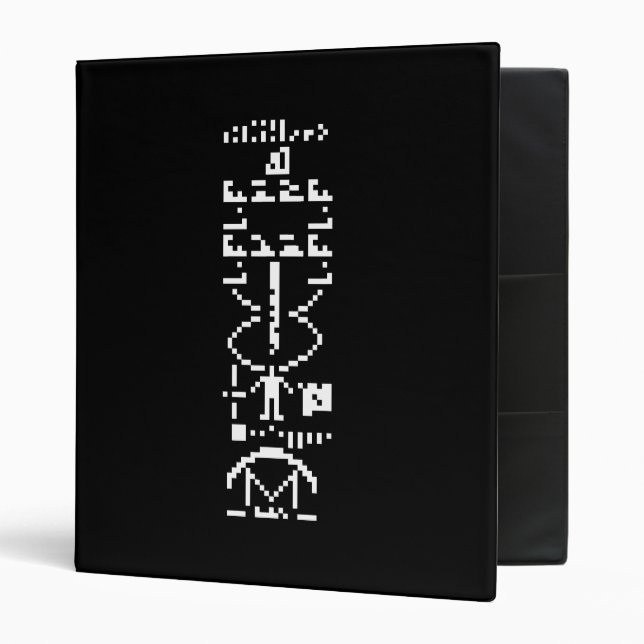 Arecibo Binary Message 1974 3 Ring Binder (Front/Inside)