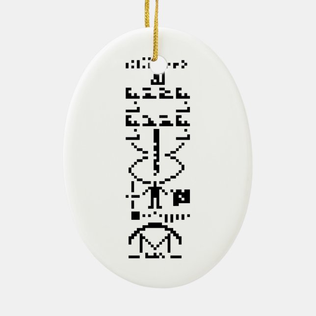 Arecibo Binary Message 1974 Ceramic Ornament (Back)