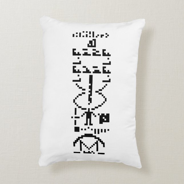 Arecibo Binary Message 1974 Decorative Pillow (Back(Vertical))