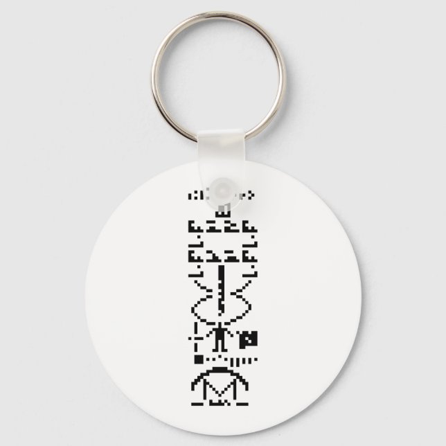 Arecibo Binary Message 1974 Keychain (Front)