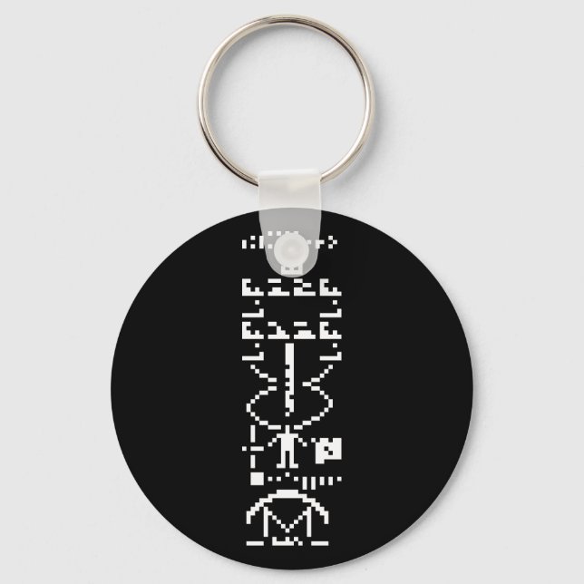 Arecibo Binary Message 1974 Keychain (Front)