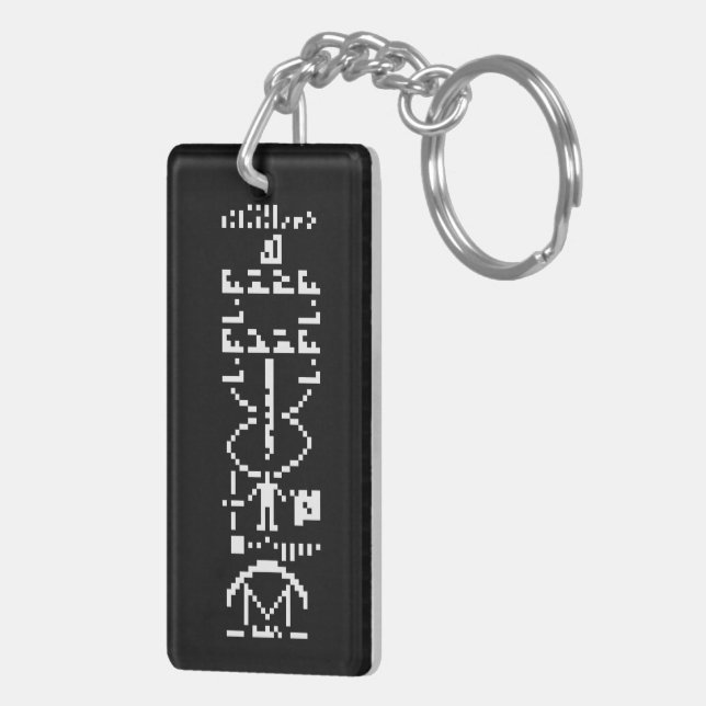 Arecibo Binary Message 1974 Keychain (Back Right)