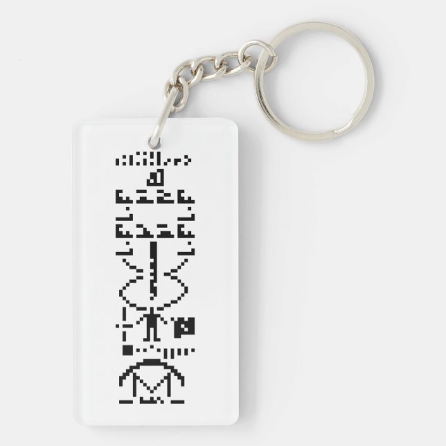 Arecibo Binary Message 1974 Keychain (Back)