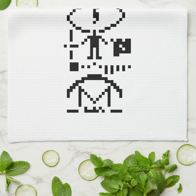 Arecibo Binary Message 1974 Kitchen Towel (Folded)