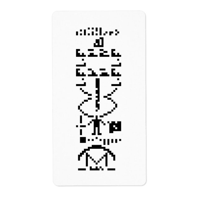 Arecibo Binary Message 1974 Label (Front)
