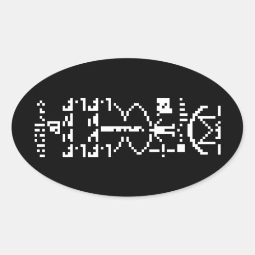 Arecibo Binary Message 1974 Oval Sticker