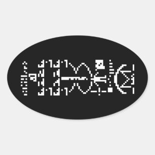 Arecibo Binary Message 1974 Oval Sticker