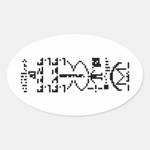 Arecibo Binary Message 1974 Oval Sticker