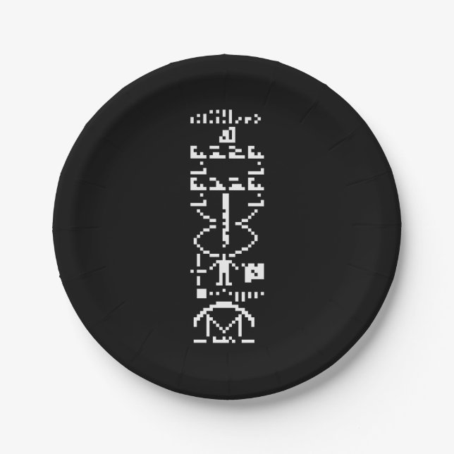 Arecibo Binary Message 1974 Paper Plates (Front)