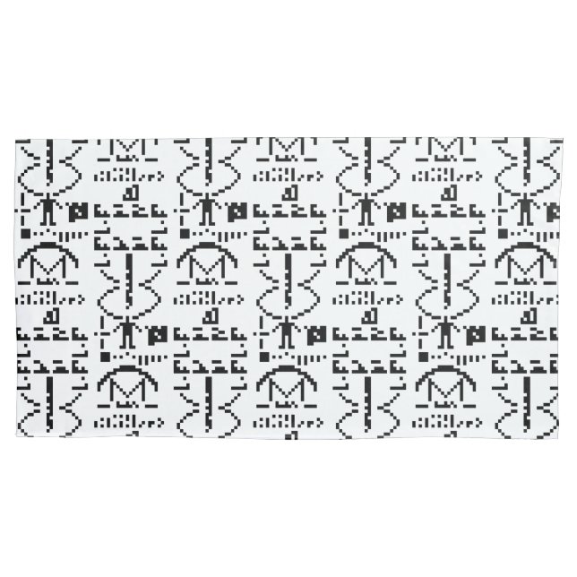 Arecibo Binary Message 1974 Pillow Case (Front-Left)