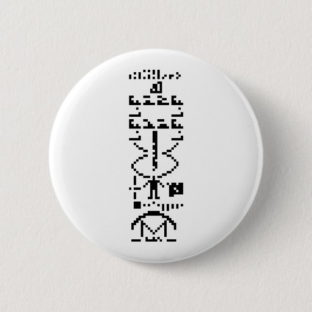 Arecibo Binary Message 1974 Pinback Button (Front)
