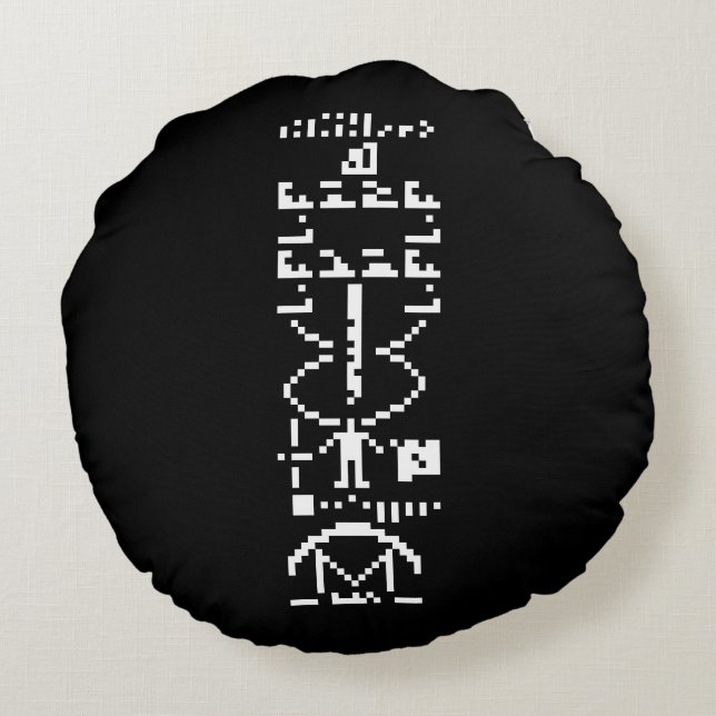 Arecibo Binary Message 1974 Round Pillow (Back)