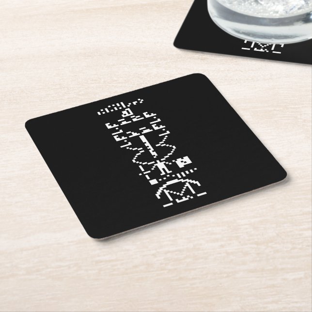 Arecibo Binary Message 1974 Square Paper Coaster (Angled)