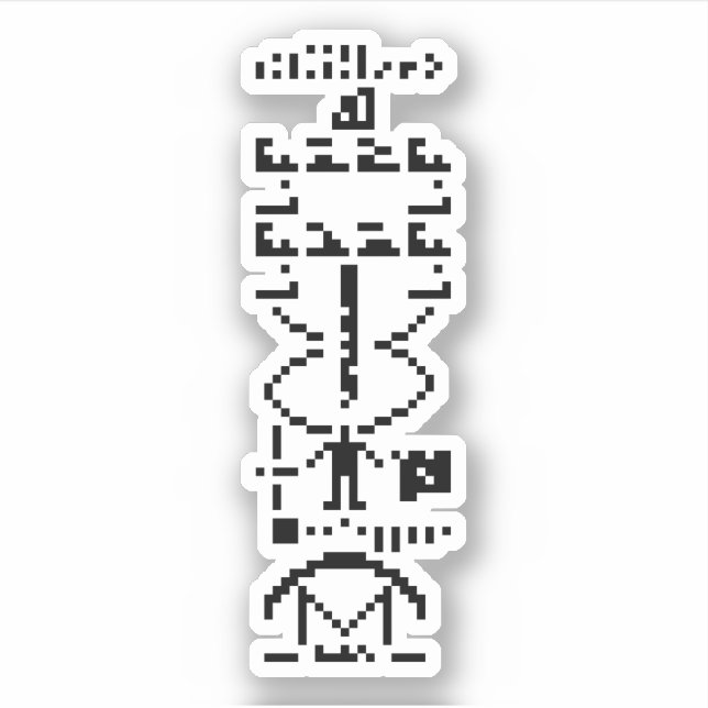 Arecibo Binary Message 1974 Sticker (Front)