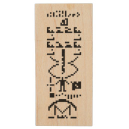 Arecibo Binary Message 1974 Wood USB Flash Drive