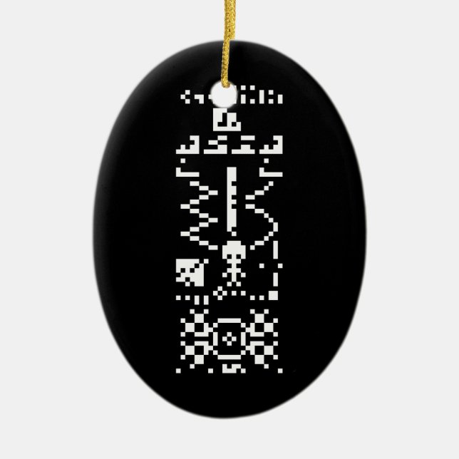Arecibo Binary Message Reply Ceramic Ornament (Front)