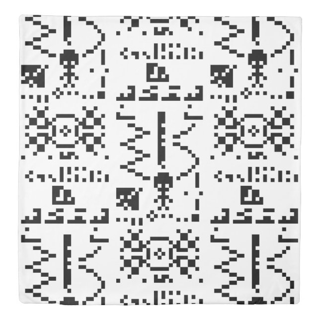 Arecibo Binary Message Reply Duvet Cover (Front)