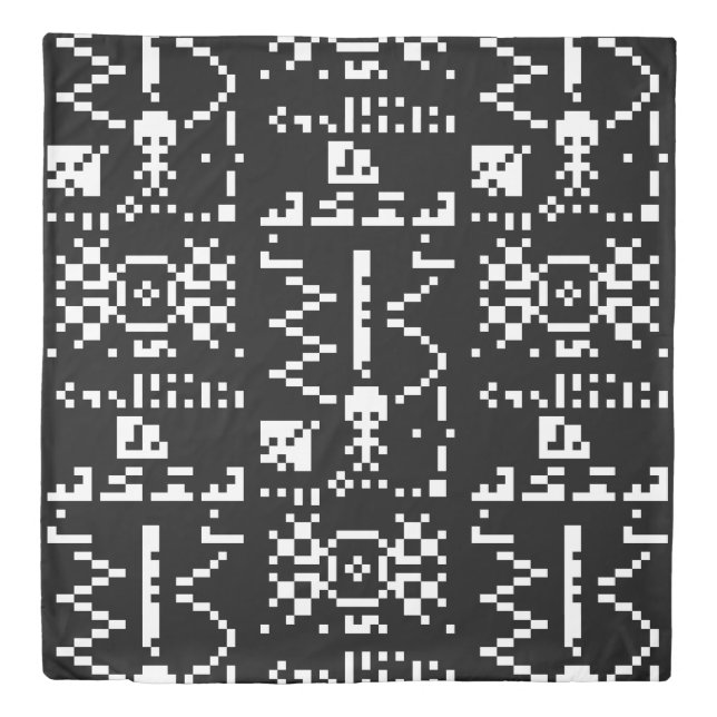 Arecibo Binary Message Reply Duvet Cover (Front)