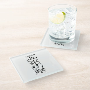 Arecibo Binary Message Reply Glass Coaster