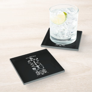 Arecibo Binary Message Reply Glass Coaster