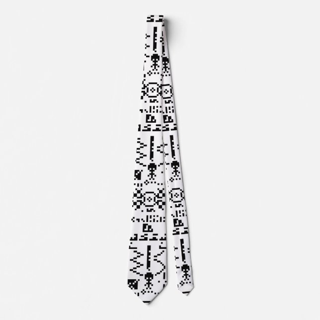 Arecibo Binary Message Reply Neck Tie (Front)