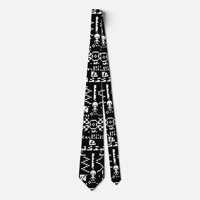 Arecibo Binary Message Reply Neck Tie (Front)