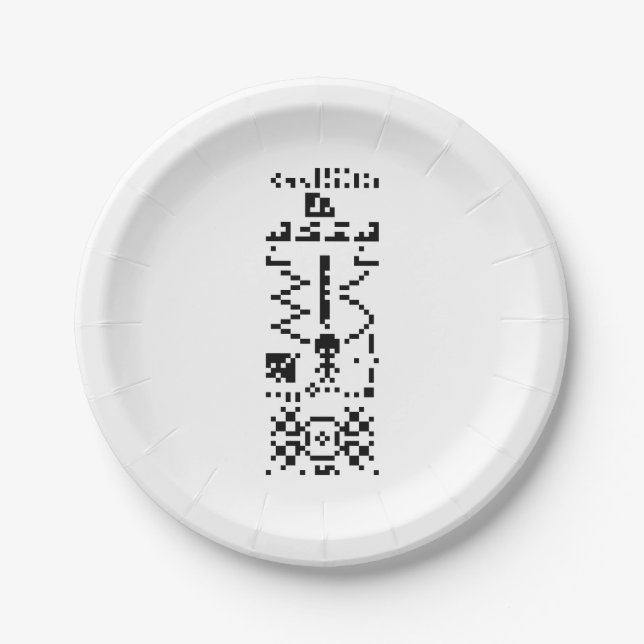 Arecibo Binary Message Reply Paper Plates (Front)