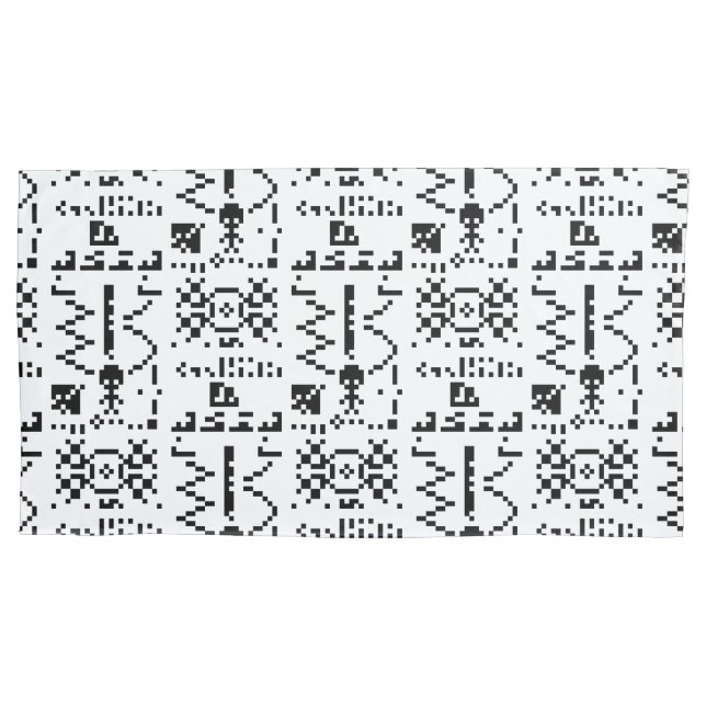Arecibo Binary Message Reply Pillow Case (Front-Left)