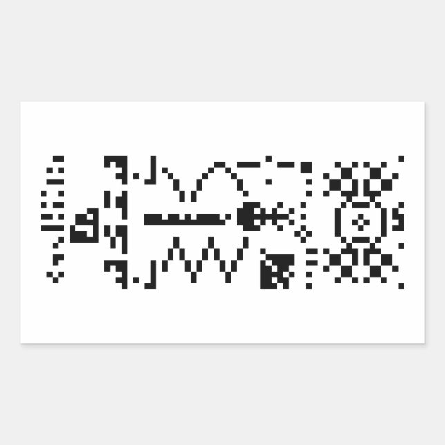 Arecibo Binary Message Reply Rectangular Sticker (Front)