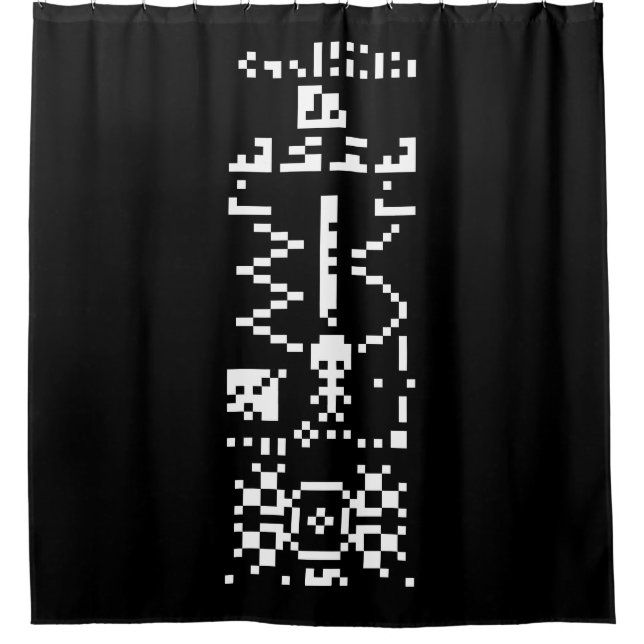 Arecibo Binary Message Reply Shower Curtain (Front)