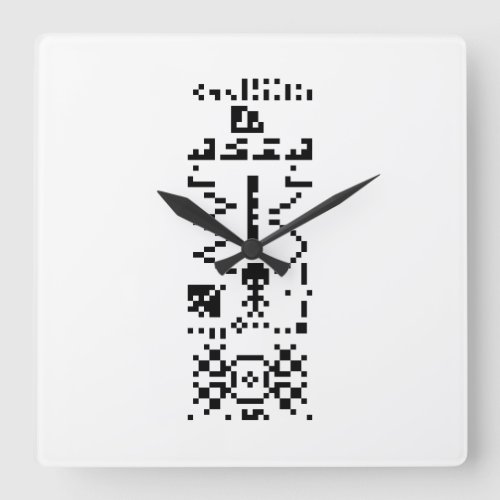 Arecibo Binary Message Reply Square Wall Clock