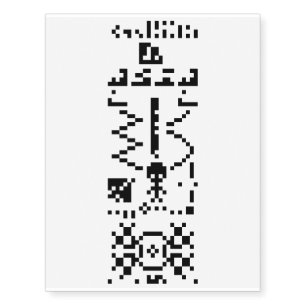 Arecibo Binary Message Reply Temporary Tattoos