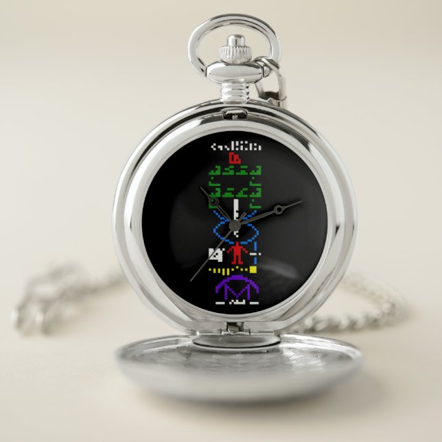 Arecibo Interstellar Message  Science And Astronom Pocket Watch (Inside)