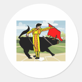 Arena Bullfight Torero Bull Classic Round Sticker