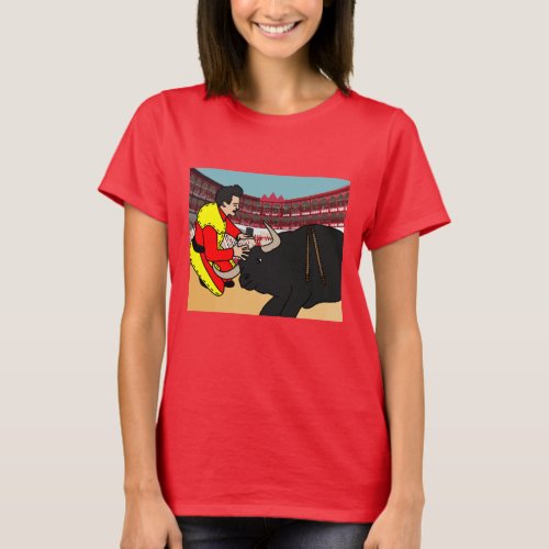 Arena Bullfight Torero Bull T_Shirt