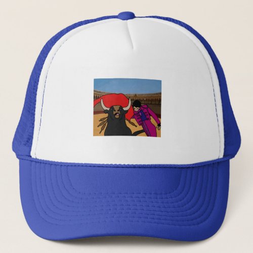 Arena Bullfight Torero Bull Trucker Hat