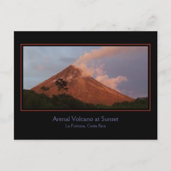 Arenal Volcano At Sunset Postcard by wasootch at Zazzle