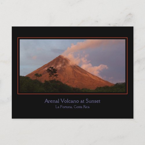 Arenal Volcano at Sunset Postcard