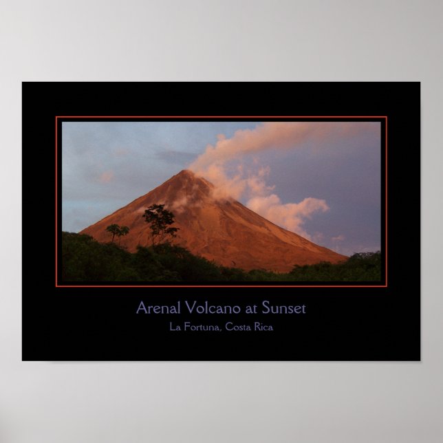 Arenal Volcano at Sunset Poster (Front)