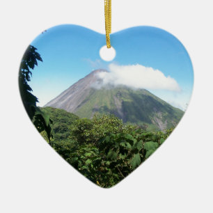 arenal volcano ceramic ornament