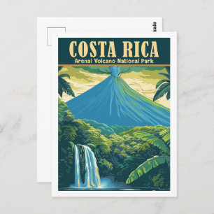 Arenal Volcano Costa Rica Vintage Travel Place Postcard