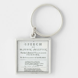 Areopagitica' a speech of John Milton Keychain