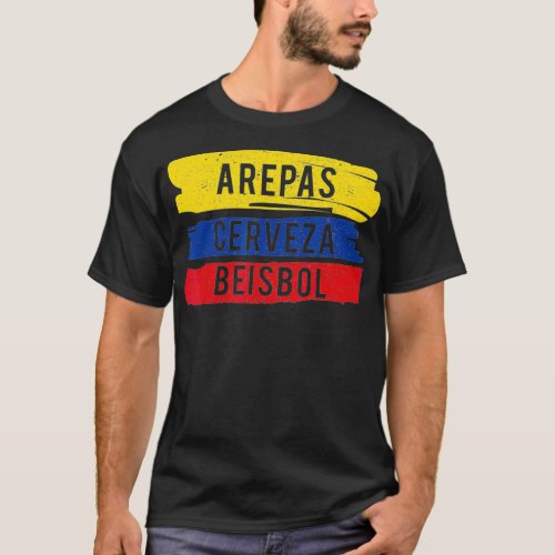 Arepas Cerveza Beisbol product Colombian fan T_Shirt