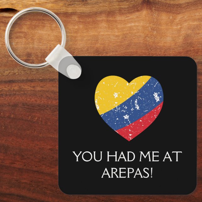 Arepas Funny Quote Colombian Food  Keychain (Front)