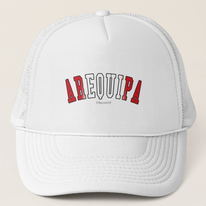 Arequipa in Peru National Flag Colors Mesh Hat