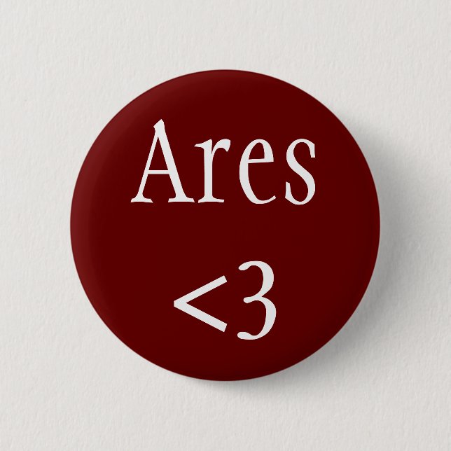 Ares <3 - Greek God of War Button (Front)
