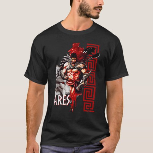 Ares Ancient Greece Wolf War God Greek Mythology T_Shirt