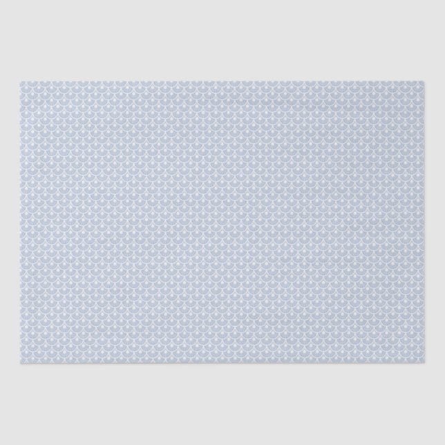 Ares (Chambray Blue) – Symmetric Seashell Pattern Tissue Paper (Front)